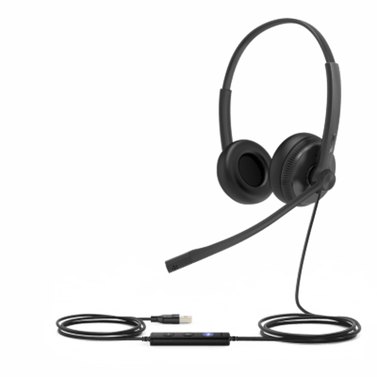 Diadema USB Almbrica Yealink UH34 Dual Teams C/ Almohadillas de Cuero Compatible con Telfonos IP Yealink y Computadoras