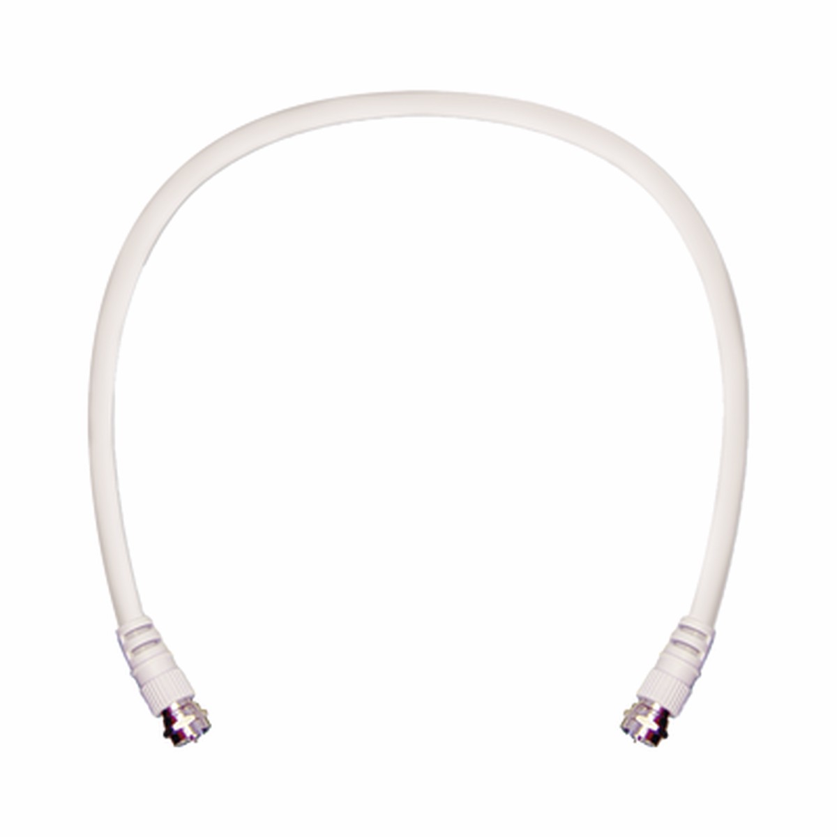 Jumper Coaxial con Cable Tipo RG-6 en Color Blanco de 60.96 Centmetros (24 Pulgadas) de Longitud y Conectores F Macho en Ambos Extremos. 75 Ohm de Impedancia.