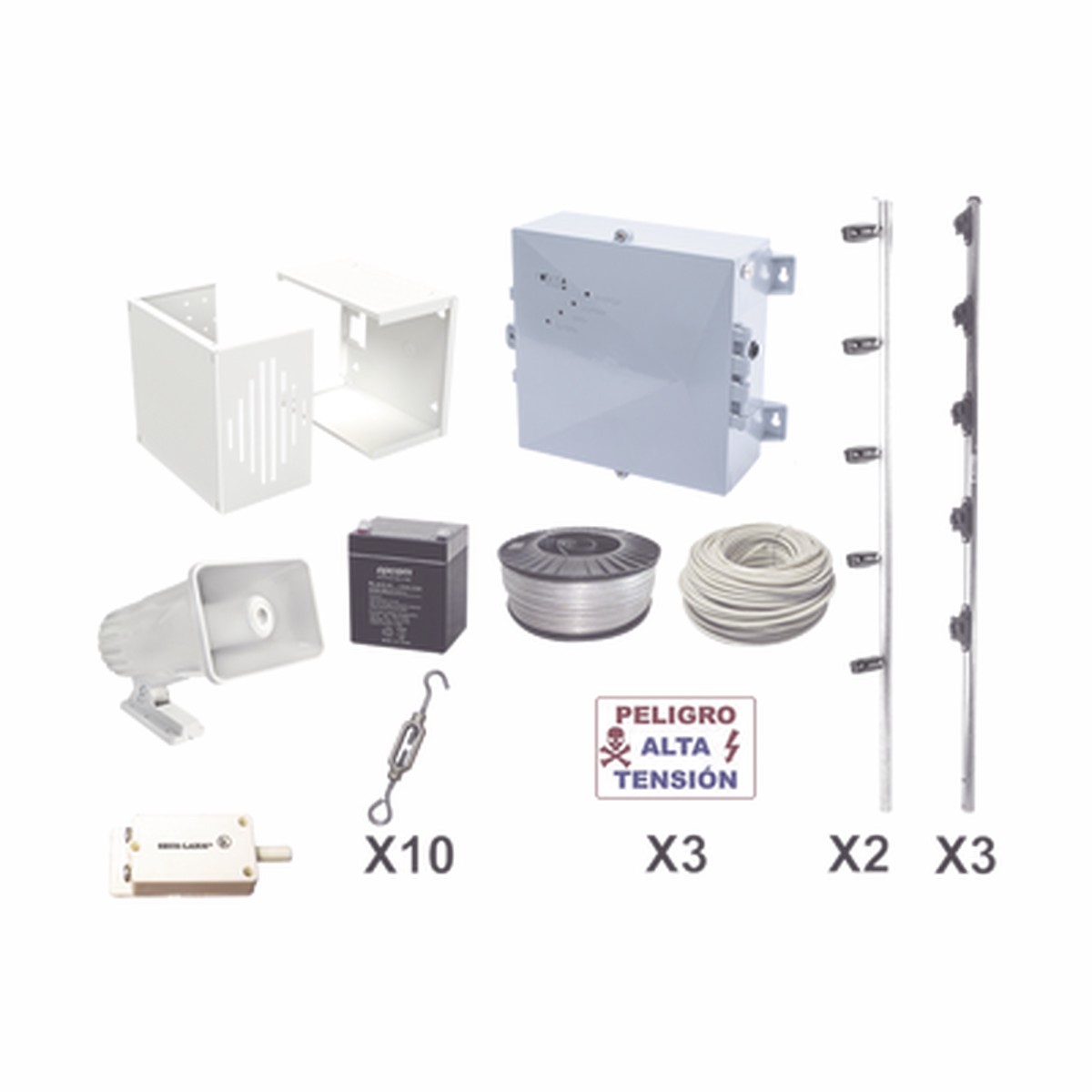 Kit Esencial para 25MTS Perimetrales de Cerco Elctrico para Proteccin de Robos en Casas, Negocios, Bodegas,etc.