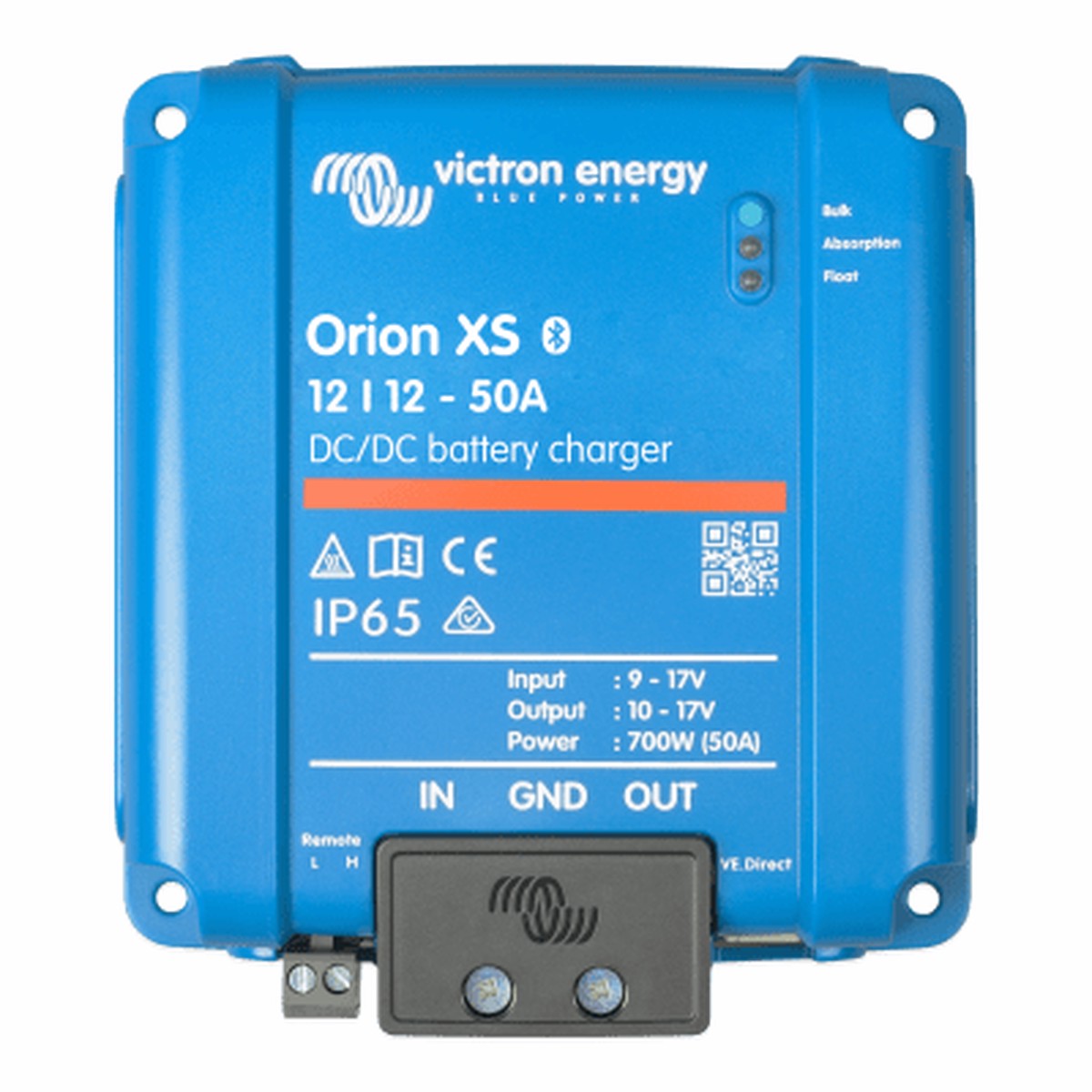 Orion XS 12/12-50 A / Cargador de Bateras CC-CC / 50 A 12 V / IP65 / Compatibilidad Alternador Inteligente / Para Bancos de Bateras de 500 Ah