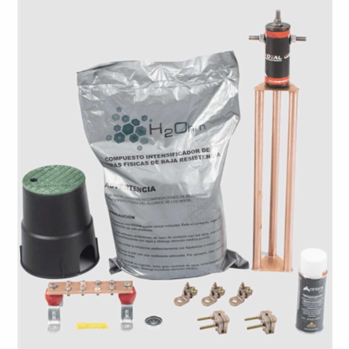 Kit de tierra fsica modelo TG30AB con Electrodo Magnetoactivo, capacidad: 30 AMP