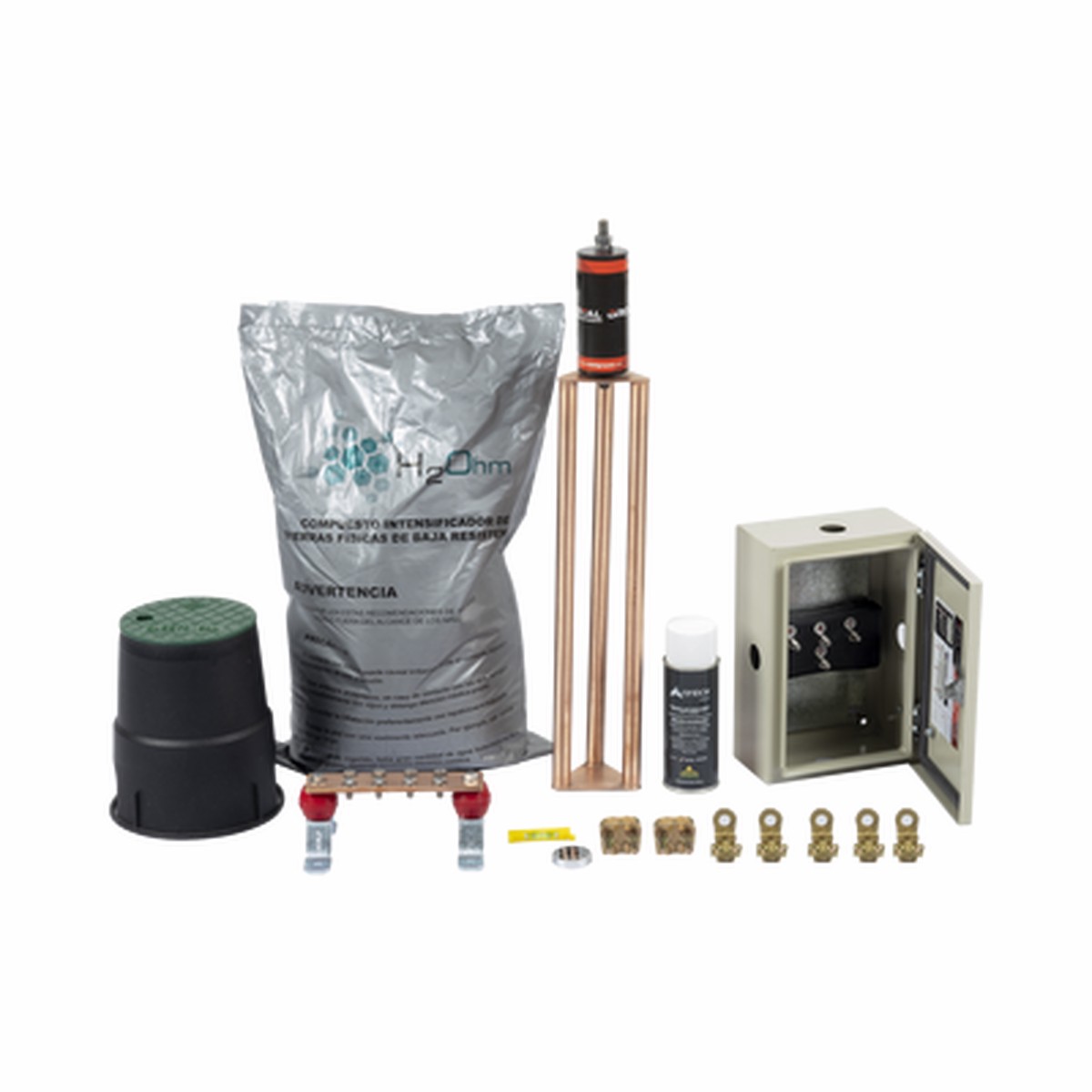 Kit de tierra Fsica Modelo TG45K con Electrodo Magnetoactivo 50 x 11.5 cm, Capacidad Max: 45 AMP