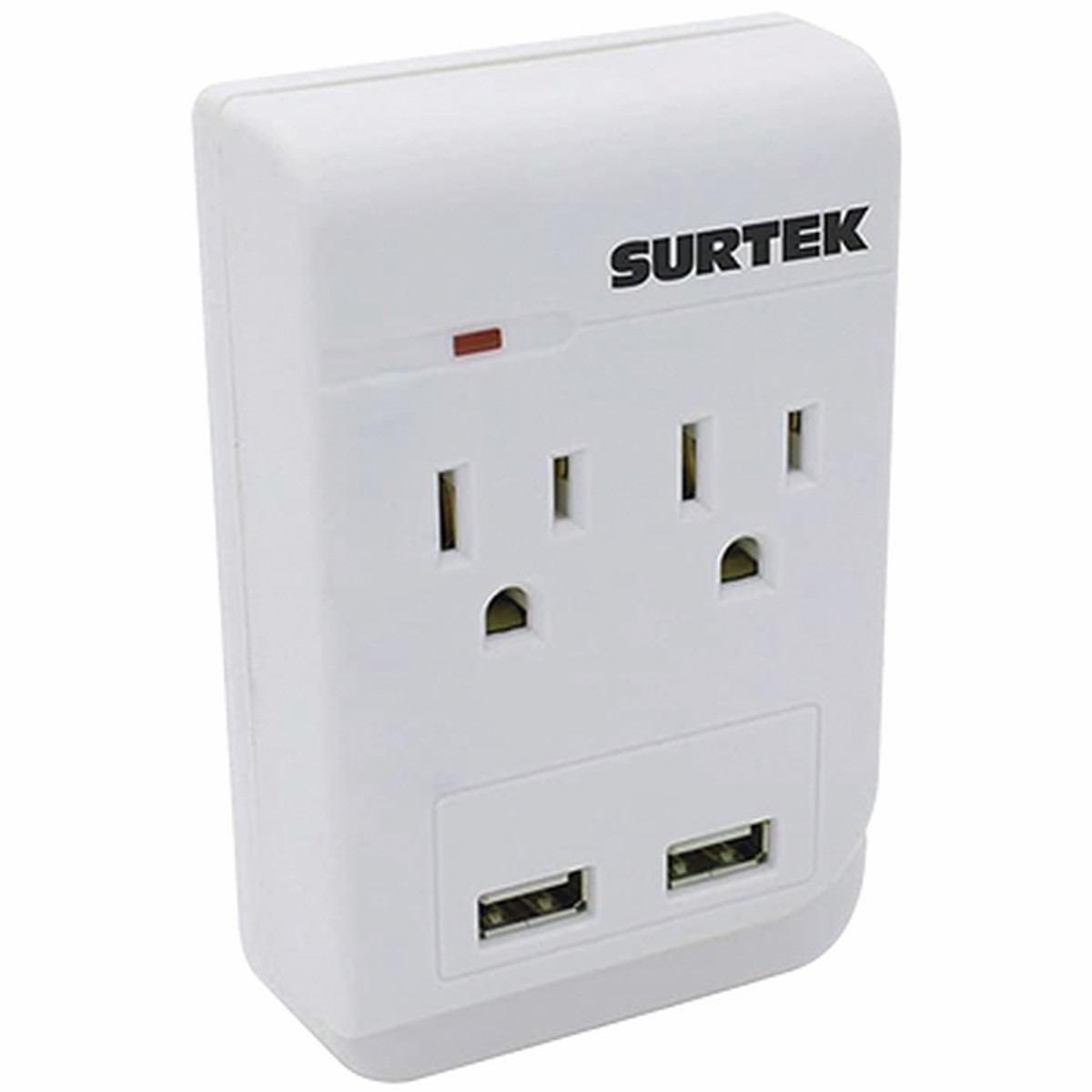 Multicontacto de ABS con 2 contactos aterrizados y 2 puertos USB.