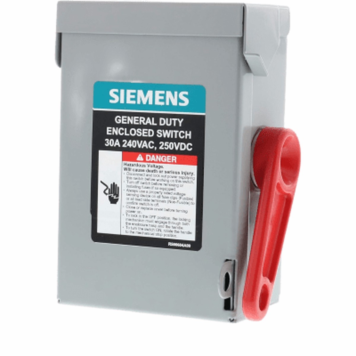 Interruptor de Seguridad GNF321RA, 240Vca, 3 polos, 30 Amp, sin portafusibles, Nema 3R.