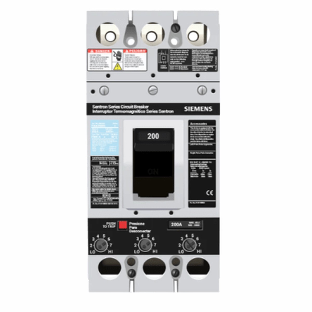 Interruptor Termomagntico 600V 3X200A, Con zapatas principales.