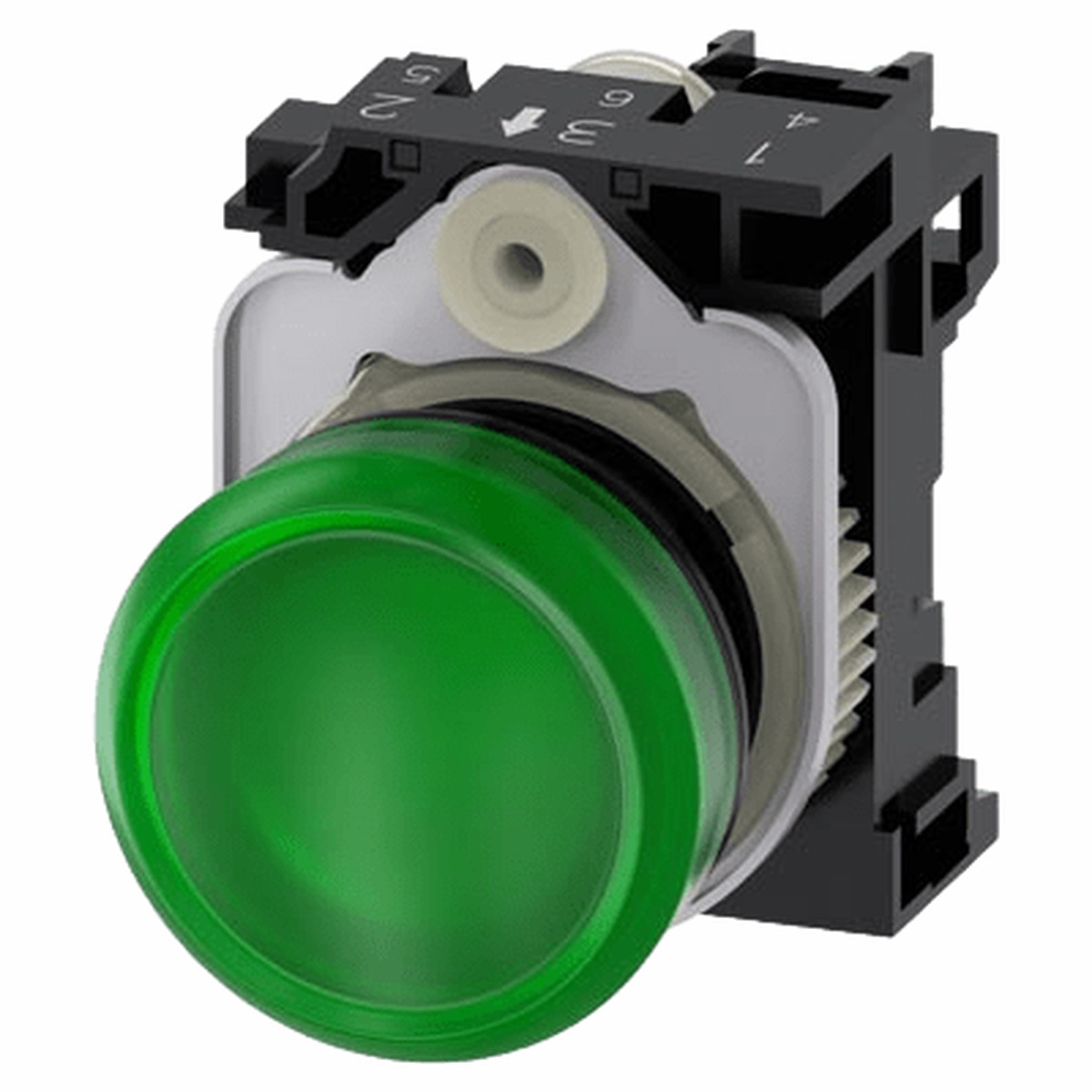 Lmpara de Sealizacin Plstica con LED Color Verde, 24VCA-VCD