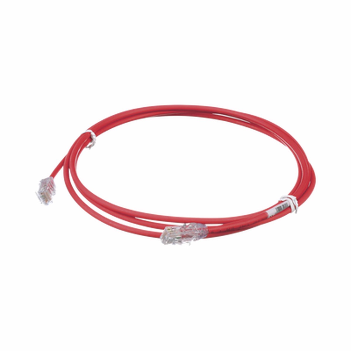 Cable de Parcheo UTP Cat6A, CM/LSZH, Dimetro Reducido (28AWG), Color Rojo, 2.13 Metros (7 Pies)