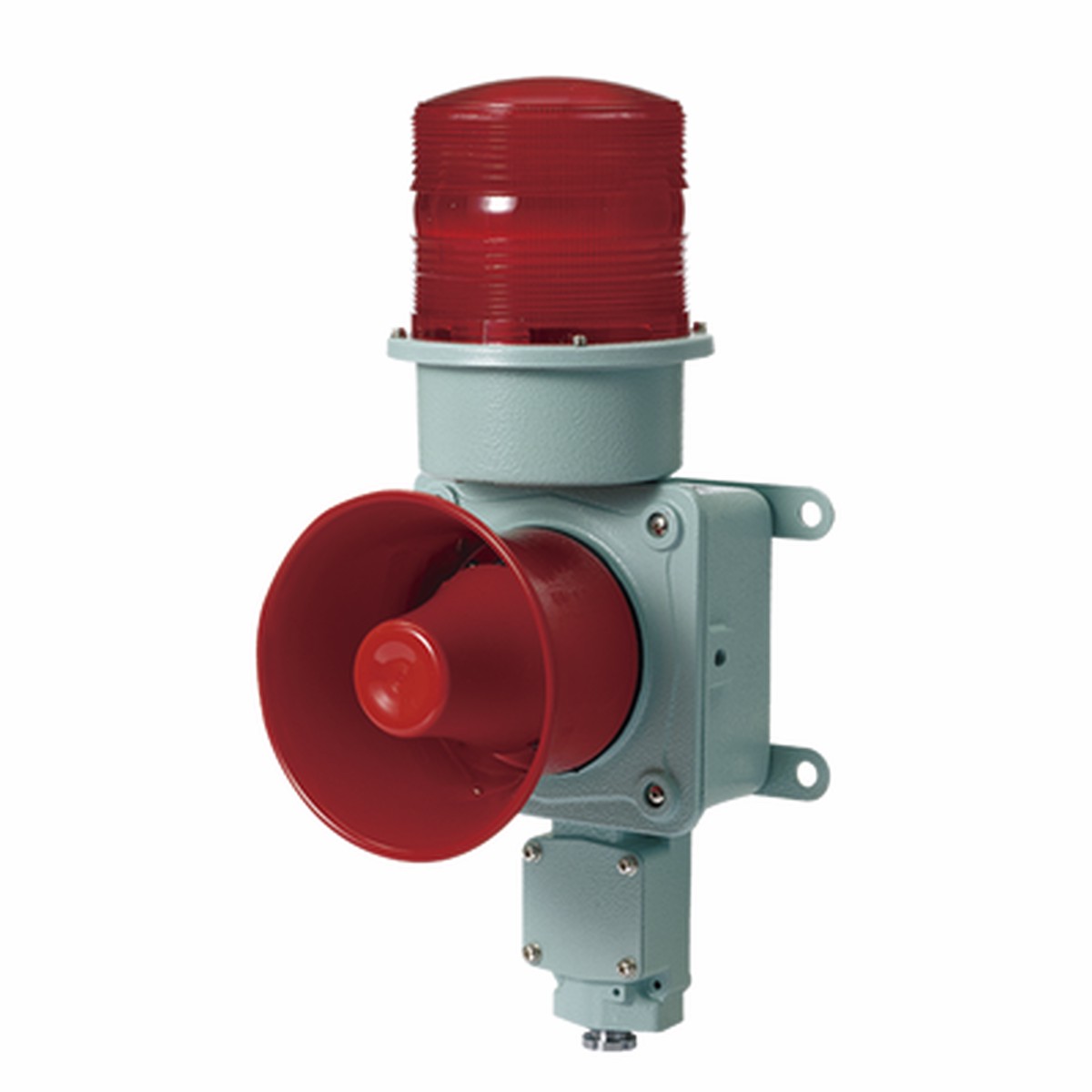 Combinacin de baliza LED color roja con sirena electrnica para aplicaciones de la industria pesada mx.120 dB a 24 VCD