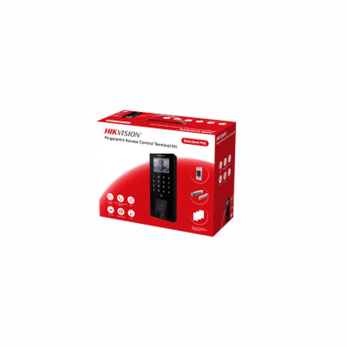 Kit Terminal Control Acceso Biomtrico DS-KAS807 / Huella Digital / 2.4" LCD / 5000 Huellas + 5000 Tarjetas / IP65 / Wi-Fi + PoE / Cerradura Magntica 272 kg / Botn Touchless