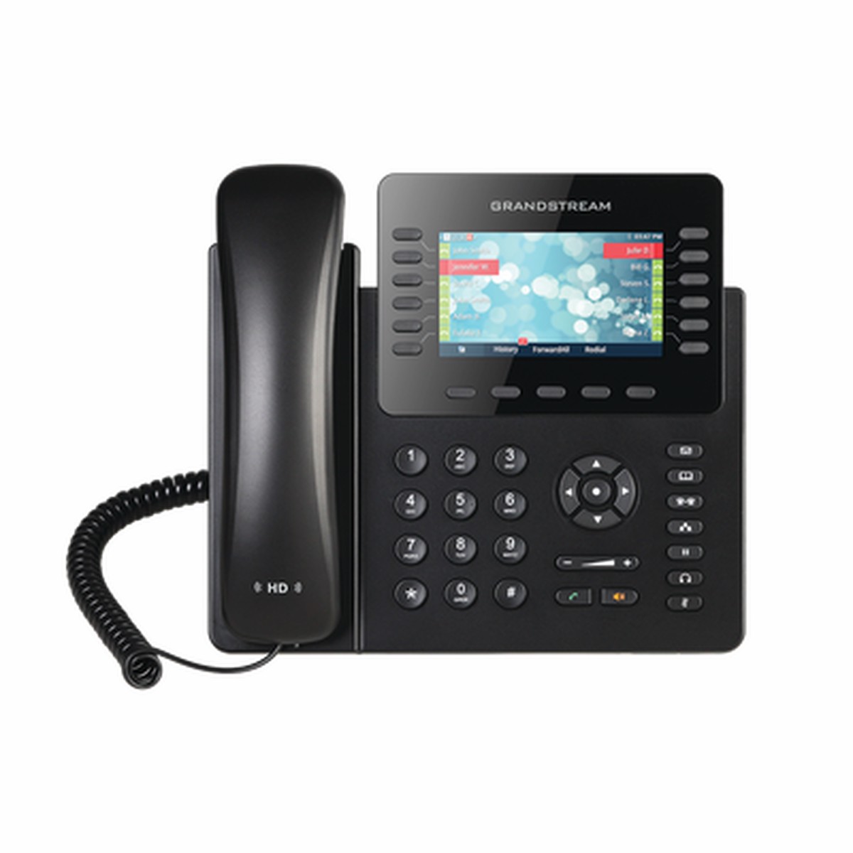 Telfono IP empresarial de 12 Lneas con 5 teclas de funcin y conferencia de 4 vas, PoE