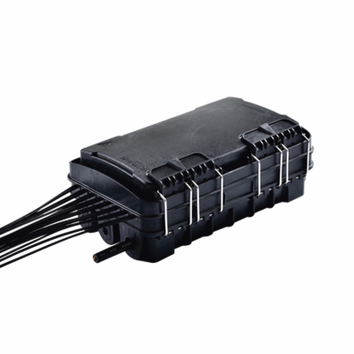 Caja de Distribucin de Fibra ptica para 24 Empalmes, con 16 acopladores SC/APC simplex, Exterior IP65, Color Negro