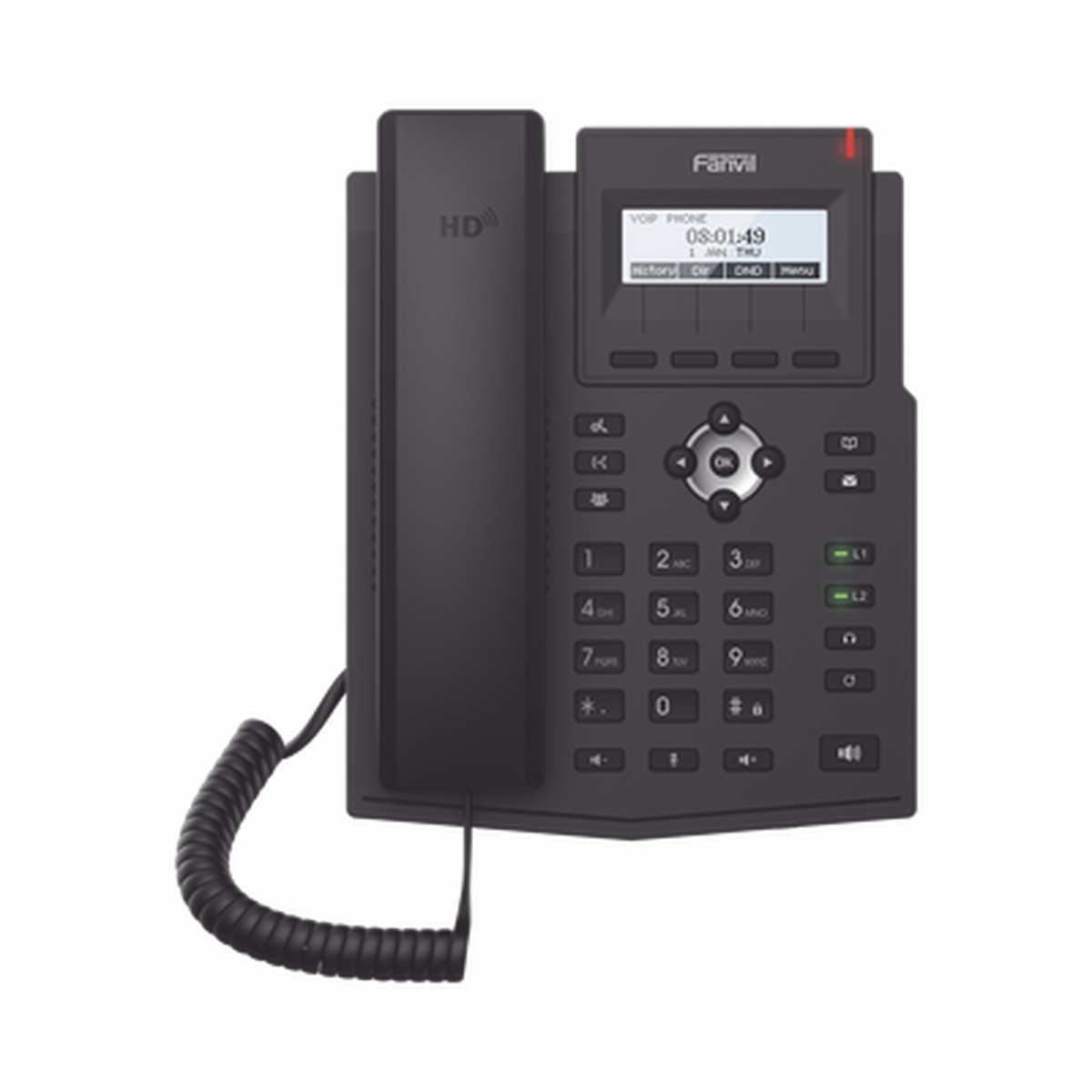 Telfono IP / 2 Lneas SIP / Pantalla LCD 128x48 / Audio HD G.722 y Opus / Conferencia 3 Vas / PoE 802.3af / OpenVPN / Soporte EHS