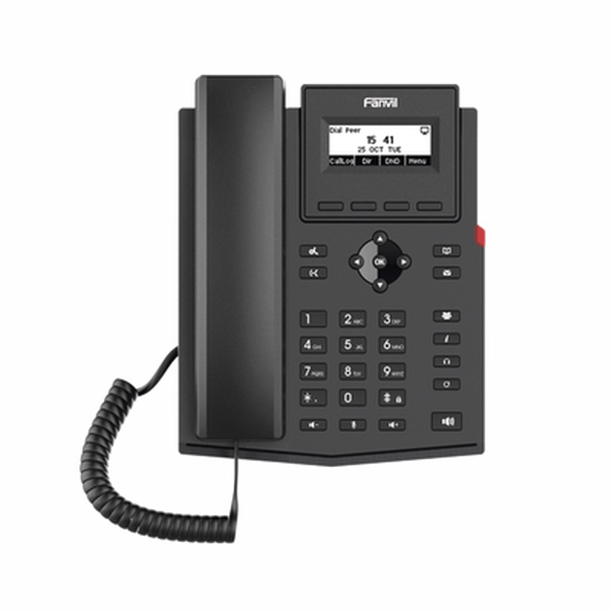 Telfono IP / 2 Lneas SIP / Pantalla LCD 2.3" 132x64 / Audio HD G.722 y Opus / Conferencia 6 Vas / PoE 802.3af / Puertos Ethernet Duales 10/100 / Soporte EHS
