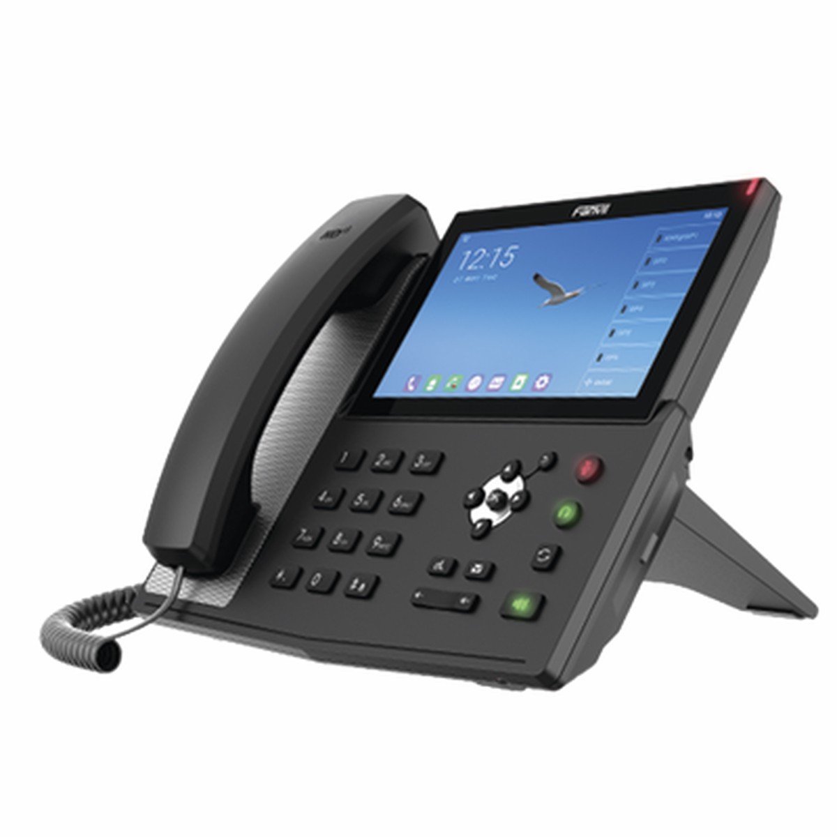Telfono IP Android Empresarial para 20 lineas SIP, pantalla tctil, Wi-Fi y Bluetooth, PoE, hasta 112 botones DSS, puertos Gigabit, soporta recepcin de video.