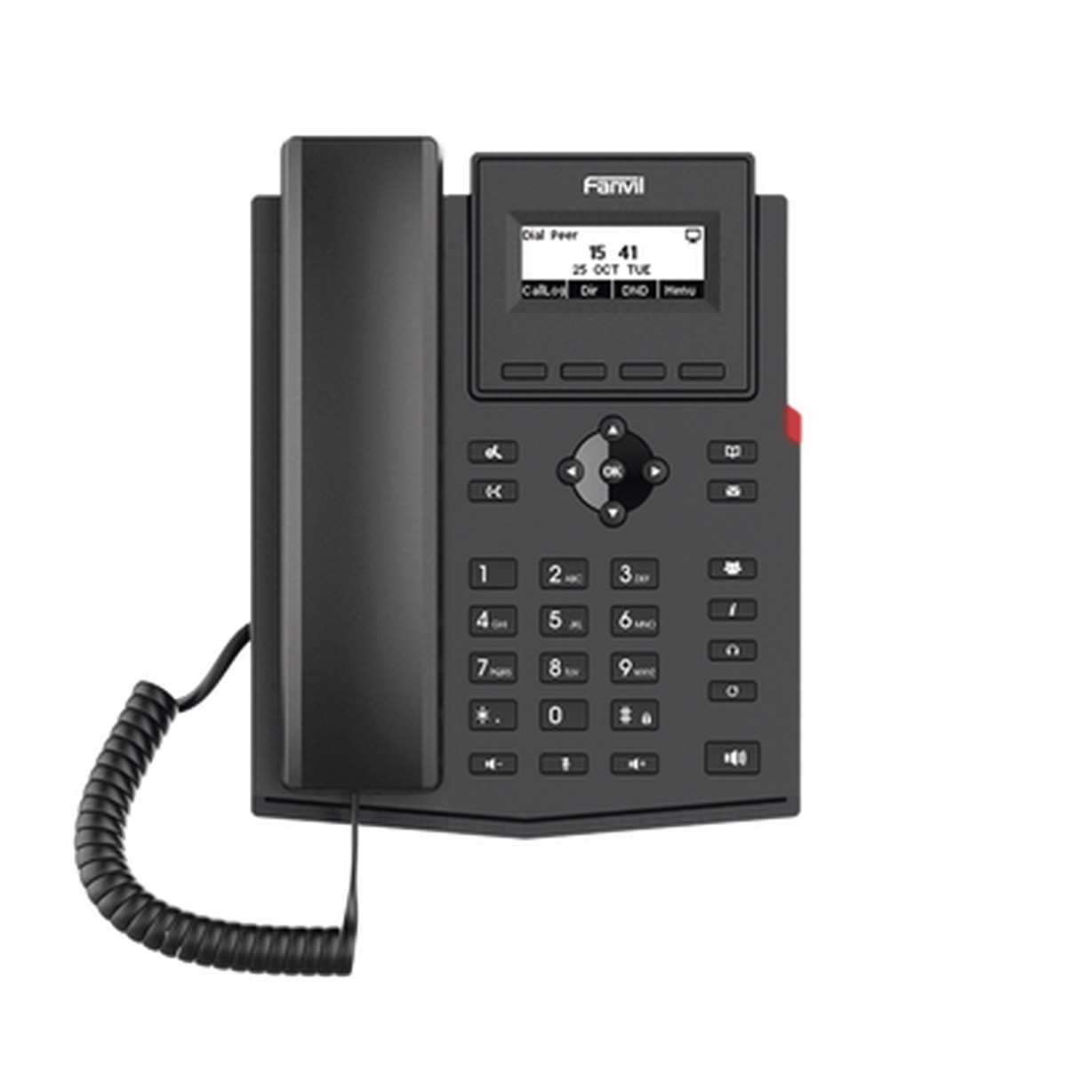 Telfono IP empresarial para 2 lineas SIP con pantalla LCD, Puertos Gigabit, Cdec Opus, conferencia de 6 vas, PoE.