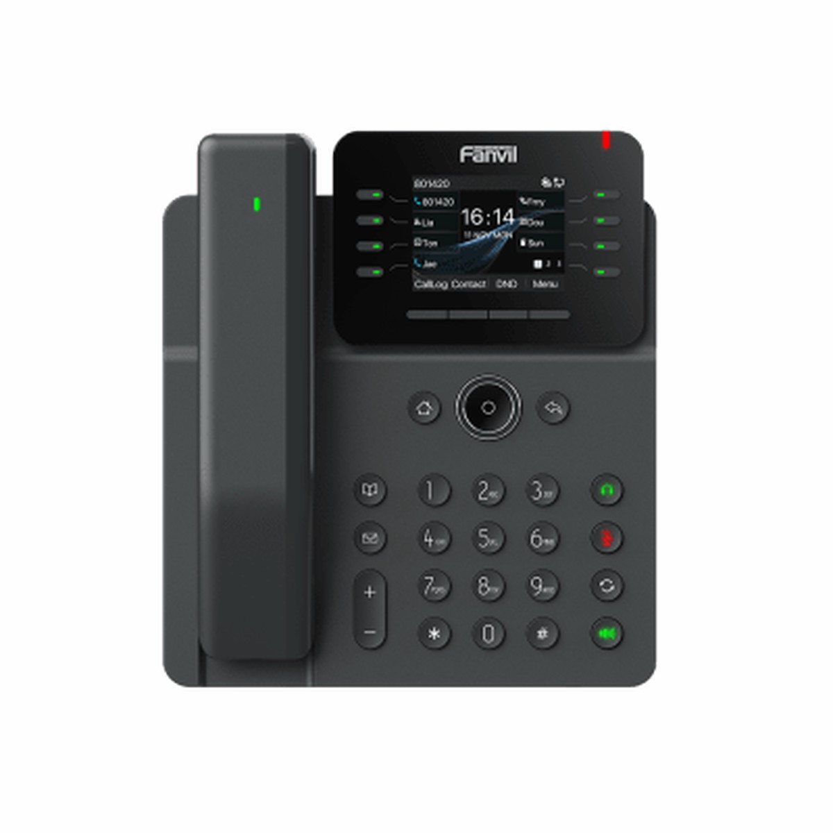 Telfono IP / Handset Inalmbrico Bluetooth / 12 Lneas SIP / Pantalla IPS Tctil 2.8" HD / Conferencia 6 Vas / Puertos Gigabit / PoE 802.3af / OpenVPN / Hot Desking