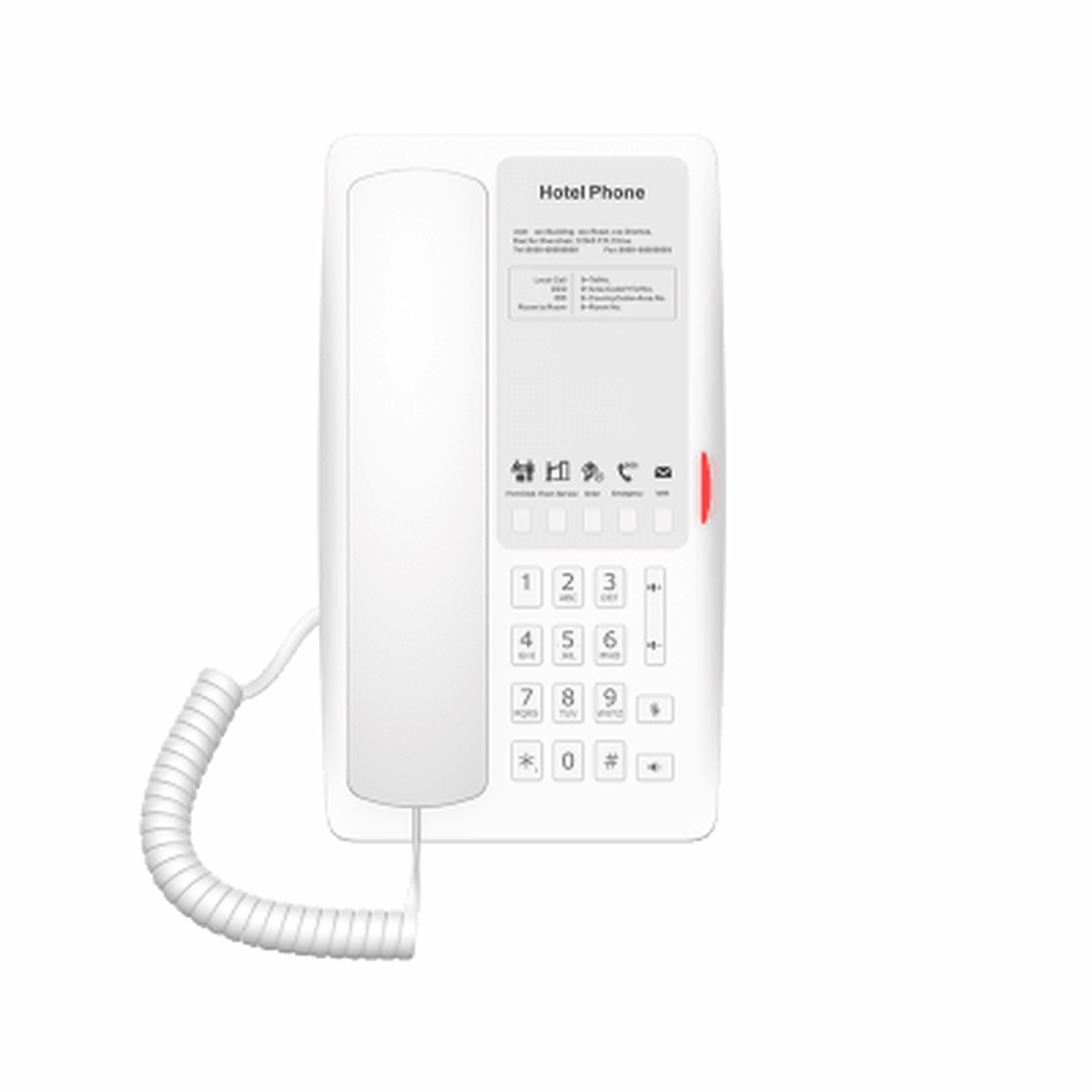 Telfono IP Hotelero Wi-Fi 6 / 2 Lneas SIP / Doble Banda 2.4/5 GHz / 5 Teclas Programables / Puerto USB-A / PoE 802.3af / Audio HD