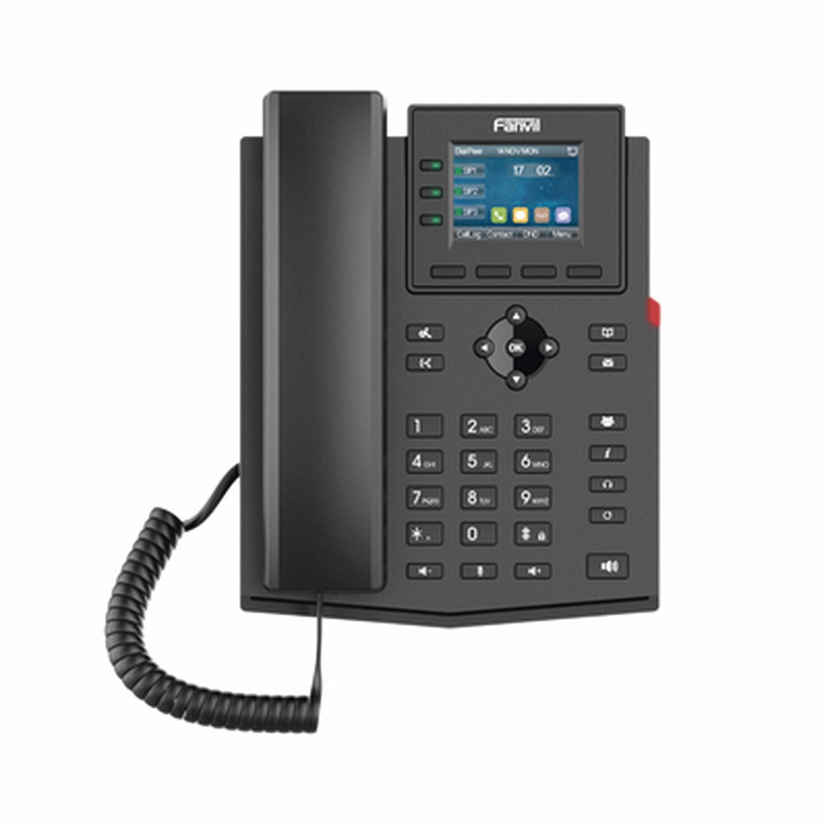 Telfono IP Wi-Fi empresarial para 4 lneas SIP con pantalla LCD de 2.4 pulgadas a color, Opus y conferencia de 3 vas, PoE.