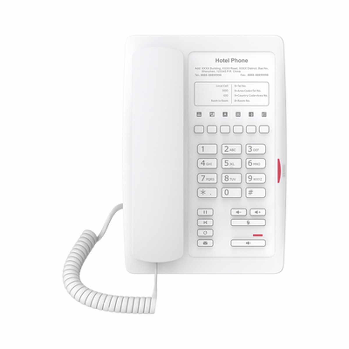 Telfono IP Wifi para Hotelera, Profesional con 6 Teclas Programables para Servicio Rpido (Hotline), Plantilla Personalizable con PoE