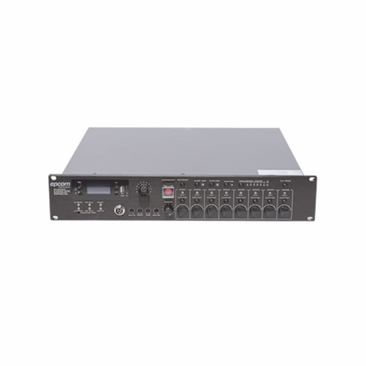 Controlador de Evacuacin por Voz | 500 W | 8 Zonas Independientes | 4 Entradas de Audio y 2 Entradas de Micrfono