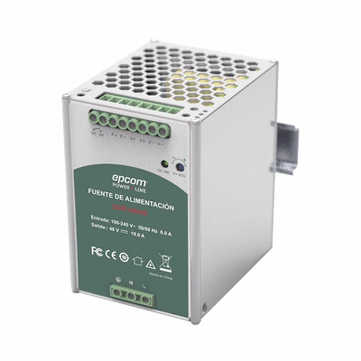 Fuente de Poder Industrial 48 Vcc @ 10A / 480W / Funcin relay Vcc / Funcin de Conexin Paralelo / Riel Din