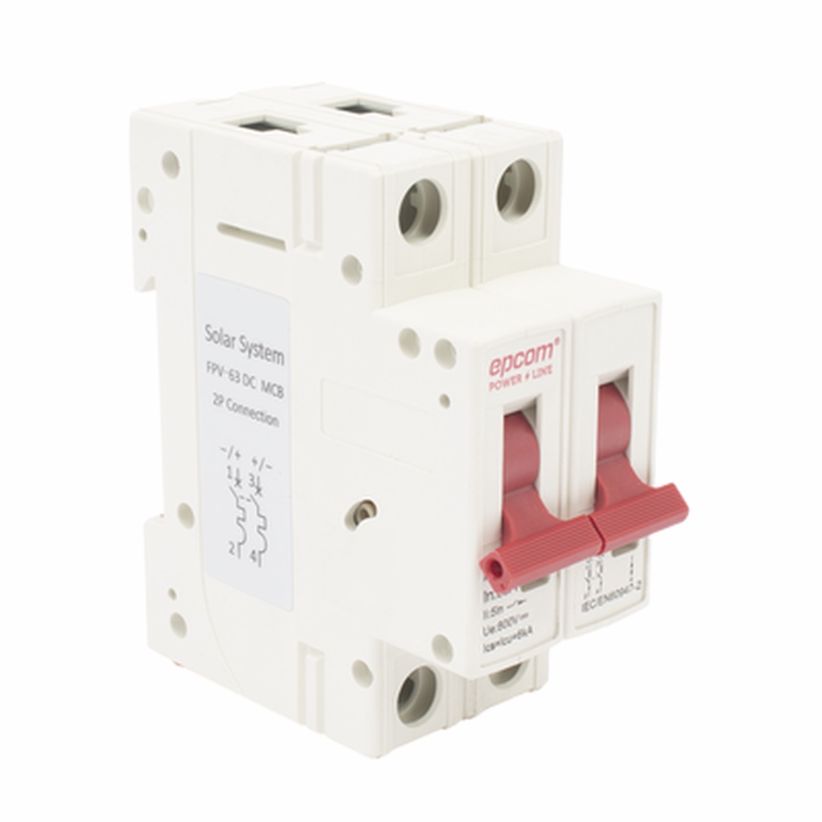 Proteccin Trmica/ Interrupcin 2P, 63 A, Corriente Directa 800 Vcc para Aplicacin Fotovoltaica Montaje Riel DIN