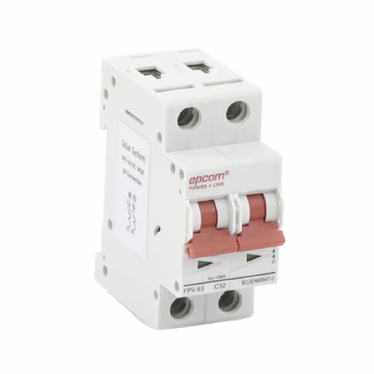 Proteccin Trmica/ Interruptor 2P, 32A, Corriente Directa 800 Vcc para Aplicacin Fotovoltaica Montaje Riel DIN
