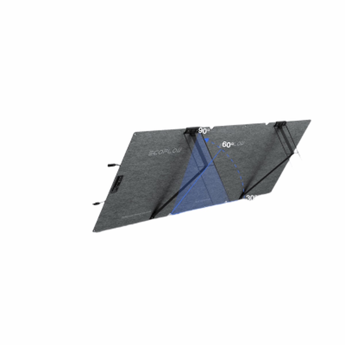 Mdulo Solar Bifacial, Porttil y Flexible de 160W Recomendado para Estaciones Porttiles EcoFlow / Ajuste de ngulo / Carga Eficiente / Incluye Cable XT60 a MC4