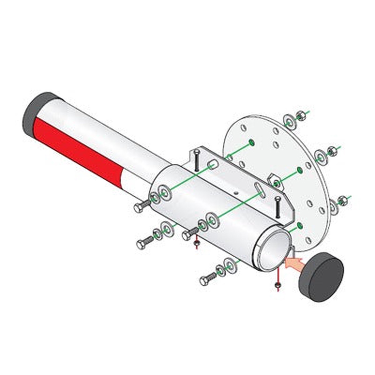 Kit de Instalacin Para Brazos de Aluminio Doorking / Compatible con Barreras 1601 y 1603