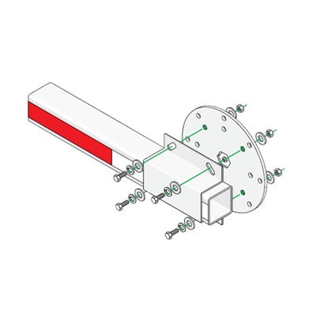 Kit de Instalacin Para Brazos de Plstico Doorking / Incluye Disco y Enganche de Fijacin