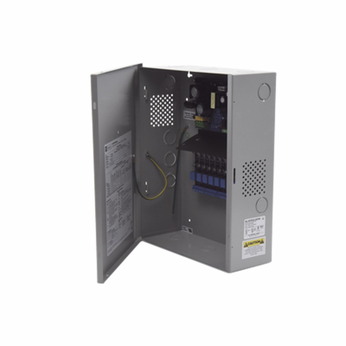 Fuente de Poder con Respaldo, 12 o 24 Vcc, 4 A, 48 W, 8 Salidas, Para Control de Acceso, Entrada 115 Vca