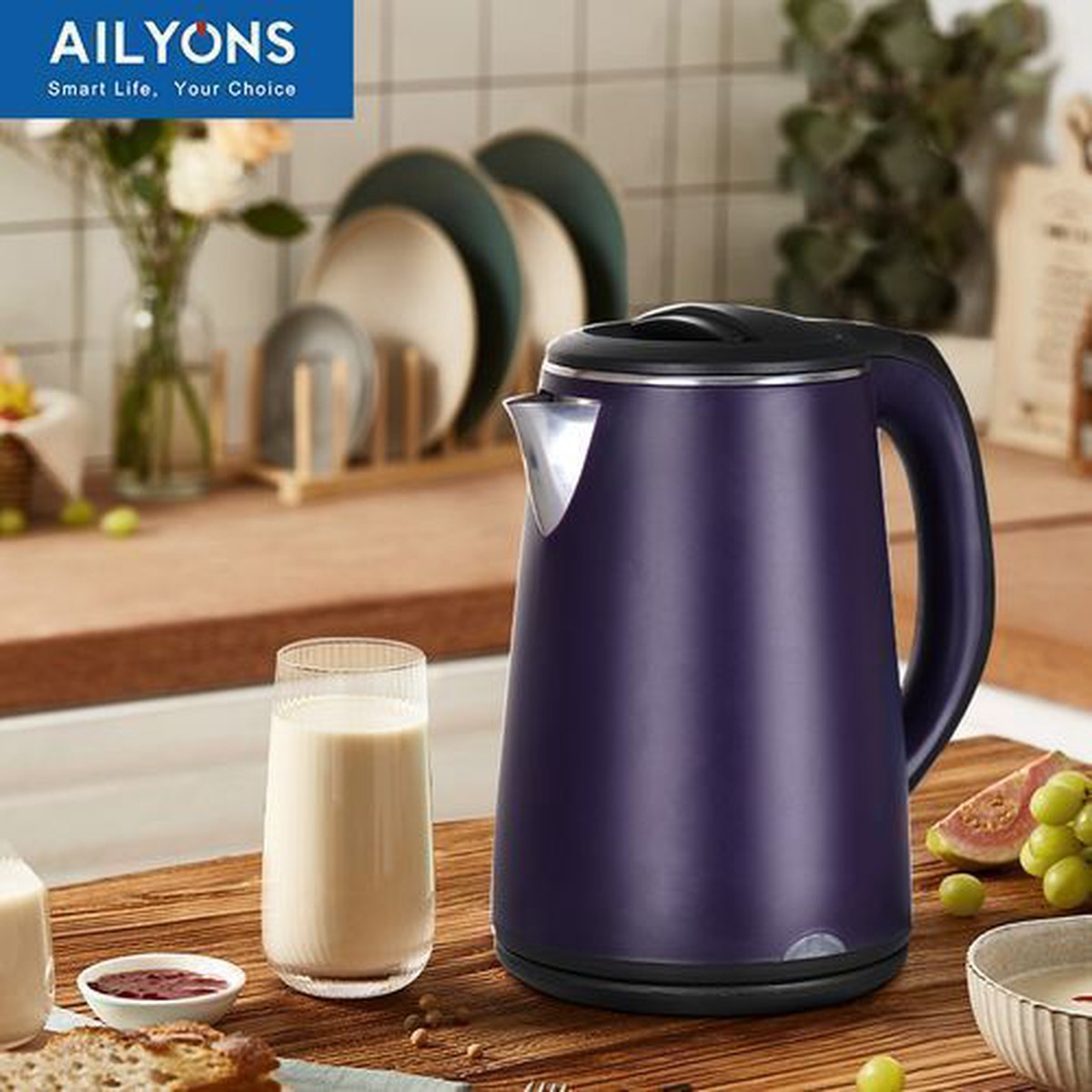 AILYONS FK-0308 2.2L Stainless Steel Electric Kettle  Fast Boil, Durable Fast Boil, Durable, Energy Efficient & Sleek Design for Homes