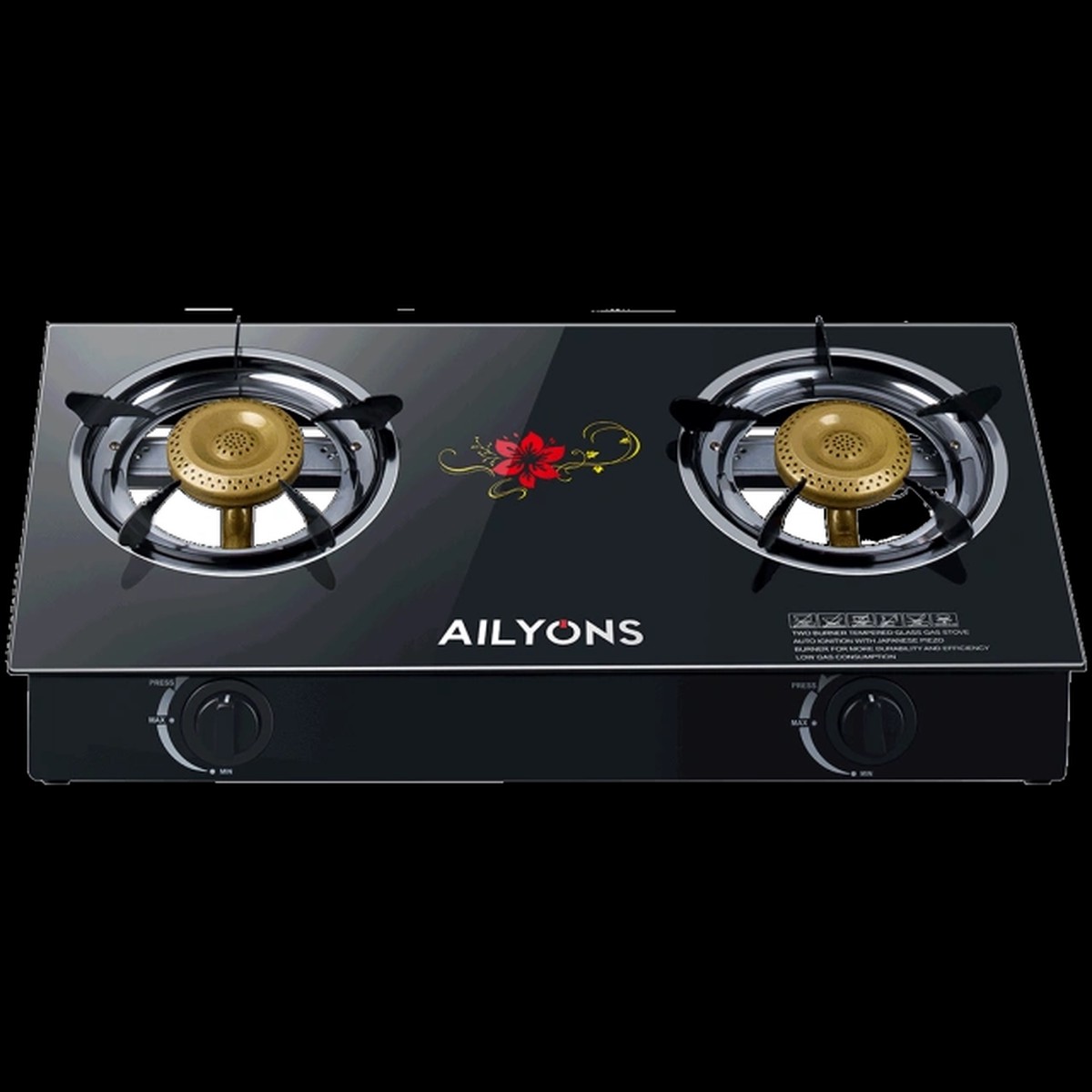 AILYONS GS014-1 Gas Stove Double Burner  Fast Cooking, Efficient Heat Distribution & Durable Build